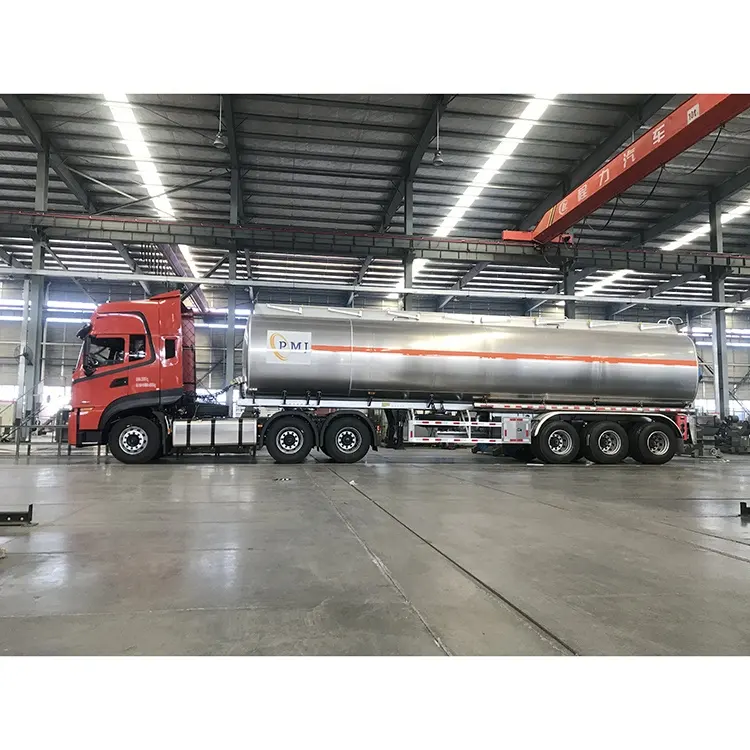3 Axle 48cbm 48000liter Aluminum Alloy Transport Fuel Oil Tank Semi Trailer