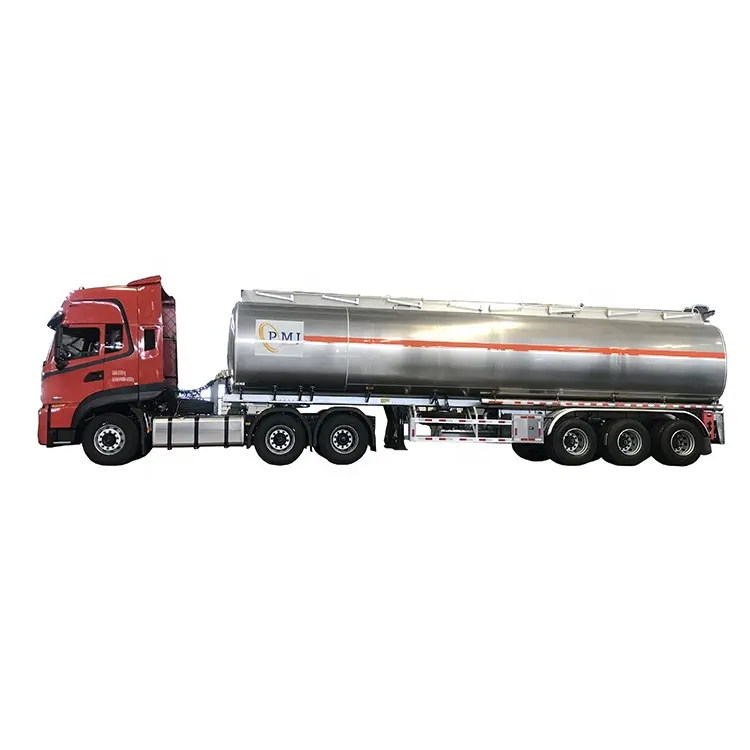3 Axle 48cbm 48000liter Aluminum Alloy Transport Fuel Oil Tank Semi Trailer