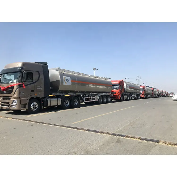 3 Axle 48cbm 48000liter Aluminum Alloy Transport Fuel Oil Tank Semi Trailer