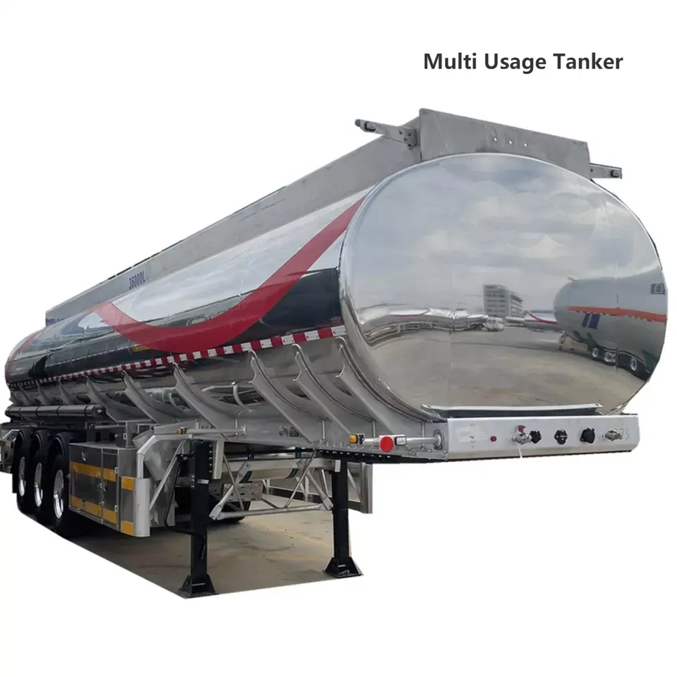 3 Axles 9200gal 35000 Liters Aluminum Alloy Mirror Face Diesel Oil Tanker Trailer