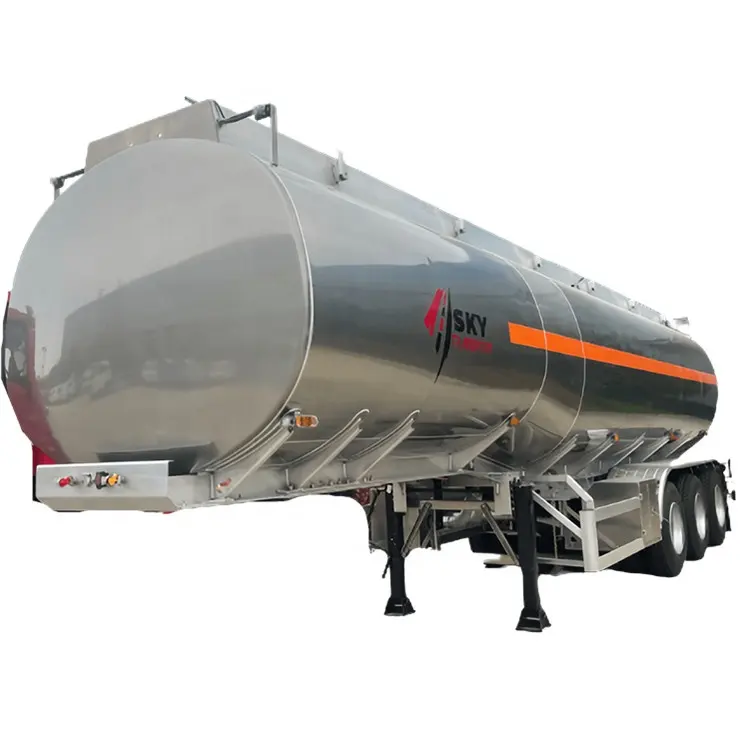 3 Axle 42cbm 42000liter Aluminium Alloy Fuel Tank Semi Trailer