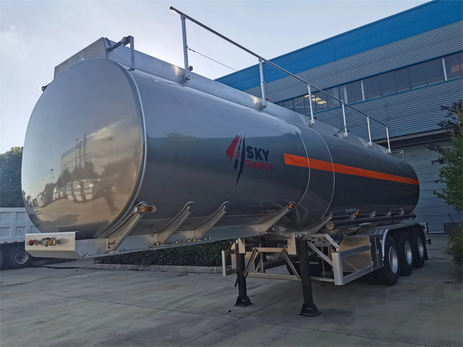 3 Axle 42cbm 42000liter Aluminium Alloy Fuel Tank Semi Trailer