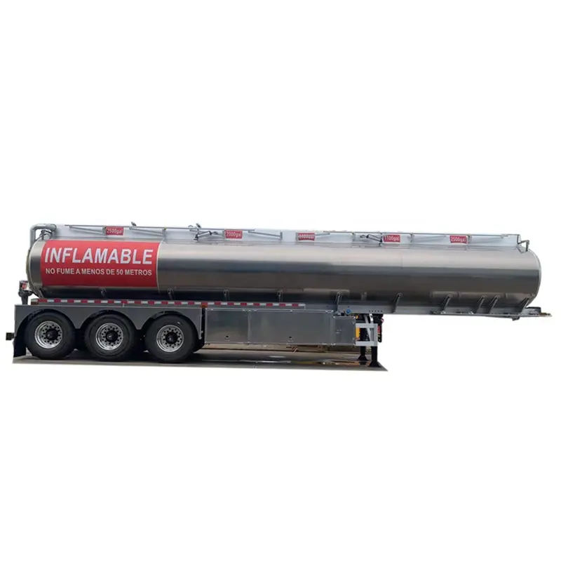 3 Axles 9200gal 35000 Liters Aluminum Alloy Fuel Transport Tanker Trailer with 5 Compartment