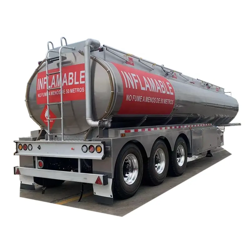 3 Axles 9200gal 35000 Liters Aluminum Alloy Fuel Transport Tanker Trailer with 5 Compartment