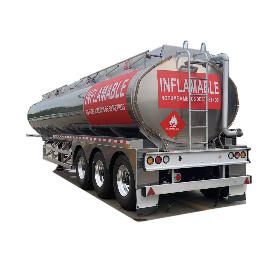 3 Axles 9200gal 35000 Liters Aluminum Alloy Fuel Transport Tanker Trailer with 5 Compartment