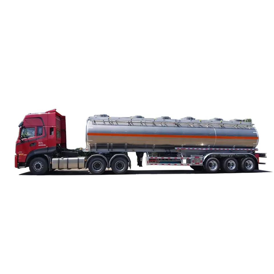 3 Axles 45cbm 45000 Liters Aluminum Alloy Diesel Oil Fuel Tanker Tank Semi Trailer