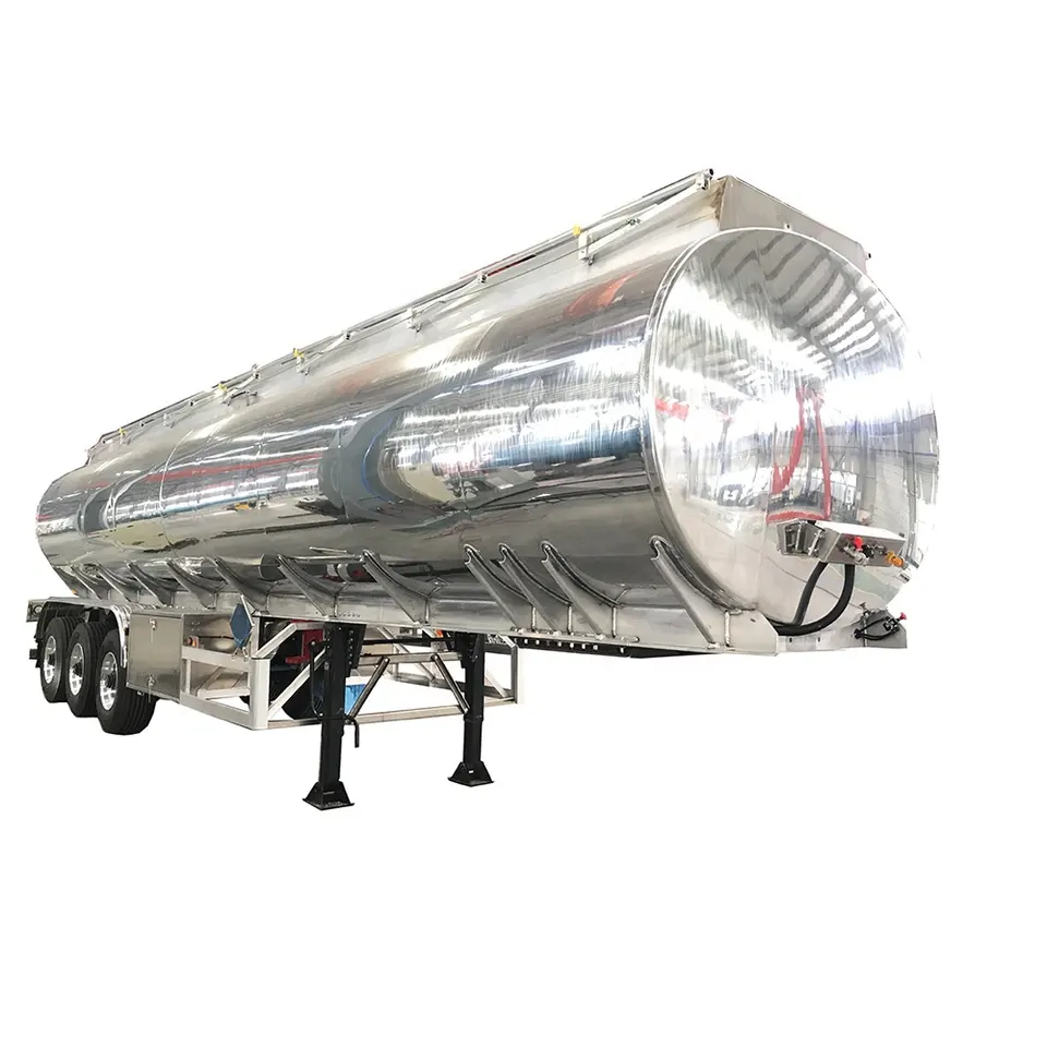 3 Axles 43cbm 43000liter Semi Trailer Tank Aluminum Alloy Mirror Face Diesel Oil Tanker Trailer