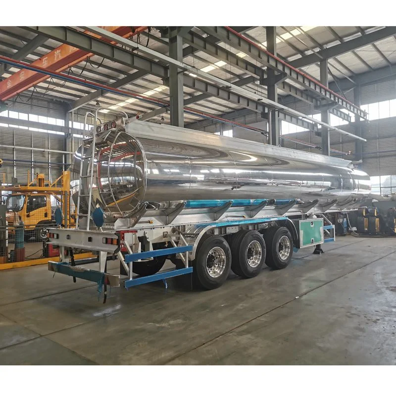 3 Axles 43cbm 43000liter Semi Trailer Tank Aluminum Alloy Mirror Face Diesel Oil Tanker Trailer
