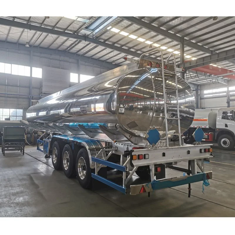3 Axles 43cbm 43000liter Semi Trailer Tank Aluminum Alloy Mirror Face Diesel Oil Tanker Trailer