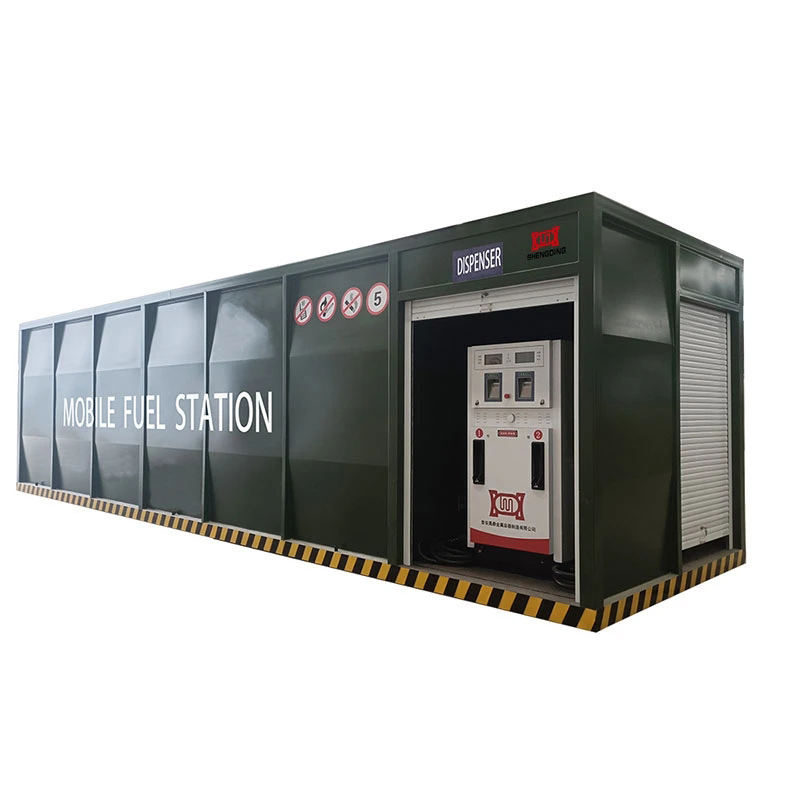 40FT ISO 25000 Liters Tanker Container Skid Mounted Diesel Oil Tank with Fuel Dispenser Pump