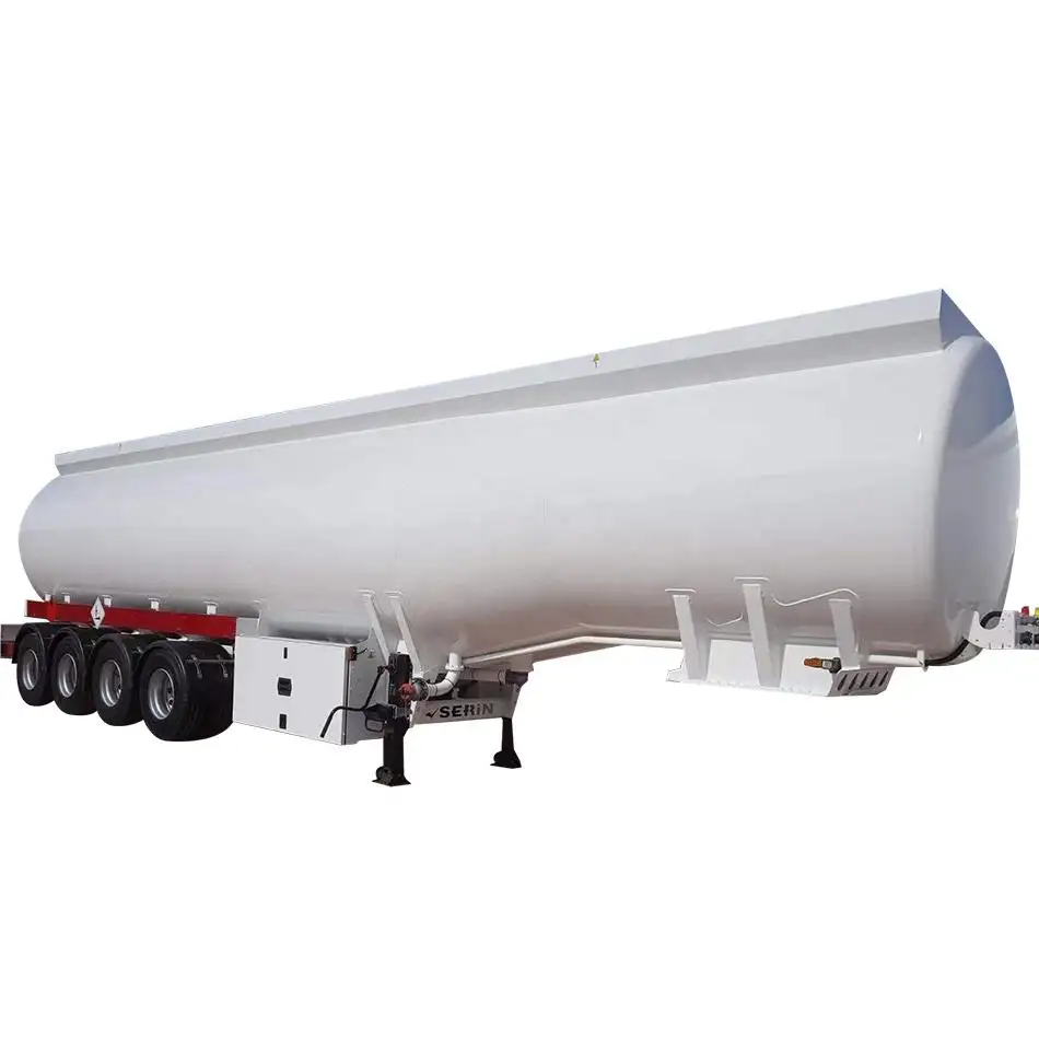 4 Axle 54cbm 54000liter Good Quality Carbon Steel Tank Trailer with 6 Compartment
