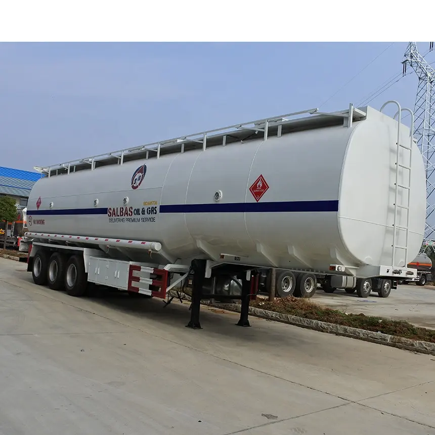 3 Axle 55cbm 55000liter Good Quality Carbon Steel Tank Trailer with 4 Compartment