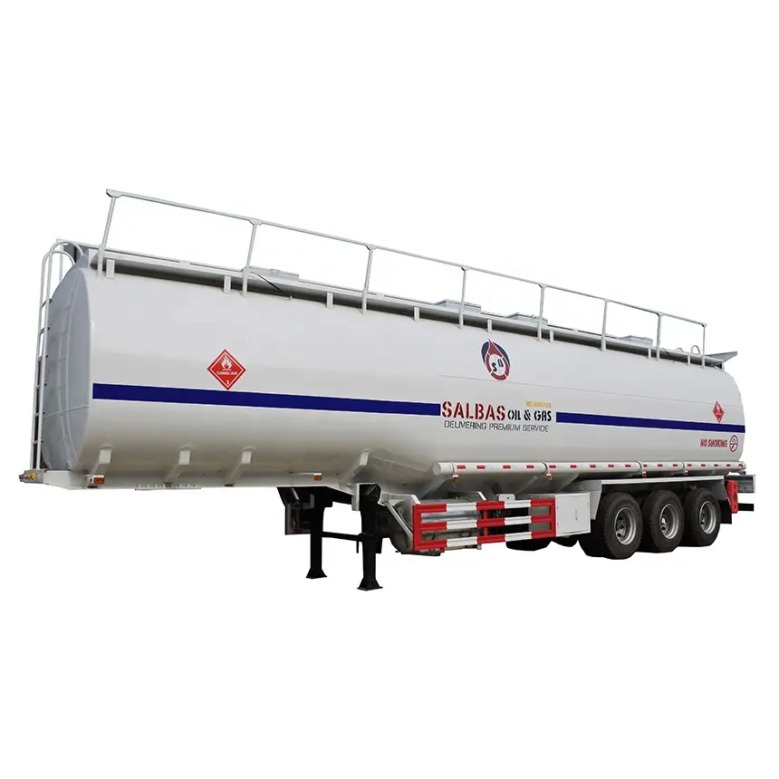 3 Axle 55cbm 55000liter Good Quality Carbon Steel Tank Trailer with 4 Compartment