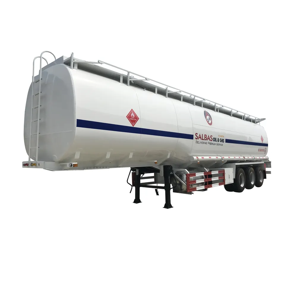 3 Axle 55cbm 55000liter Good Quality Carbon Steel Tank Trailer with 4 Compartment